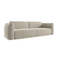 4-SITZER-SOFA Samt Stoff Creme - Perlmutt/Creme, Kunststoff/Textil (250/74/105cm) - Makamii