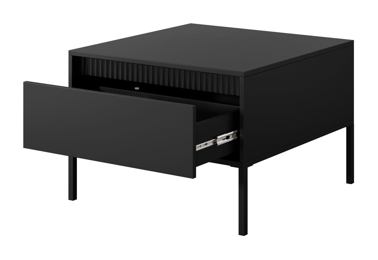 COUCHTISCH Senso schwarz 68 / 68 / 49cm - Schwarz, Holz/Holzwerkstoff (68/68/49cm) - Feldmann-Wohnen