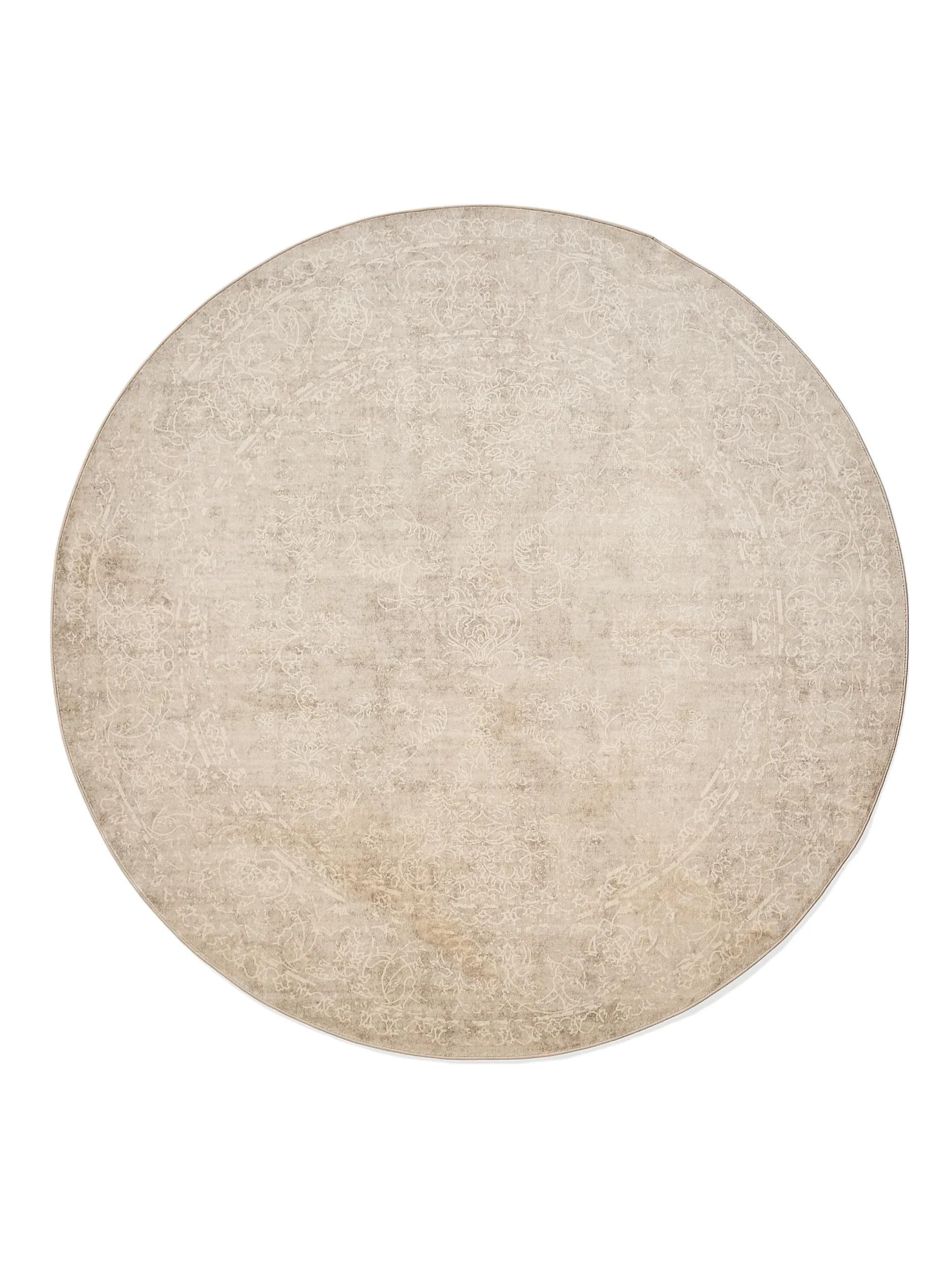 VINTAGE-TEPPICH Miray waschbar ø 160 cm rund - Beige/Creme, Kunststoff (160/160cm) - benuta Nest