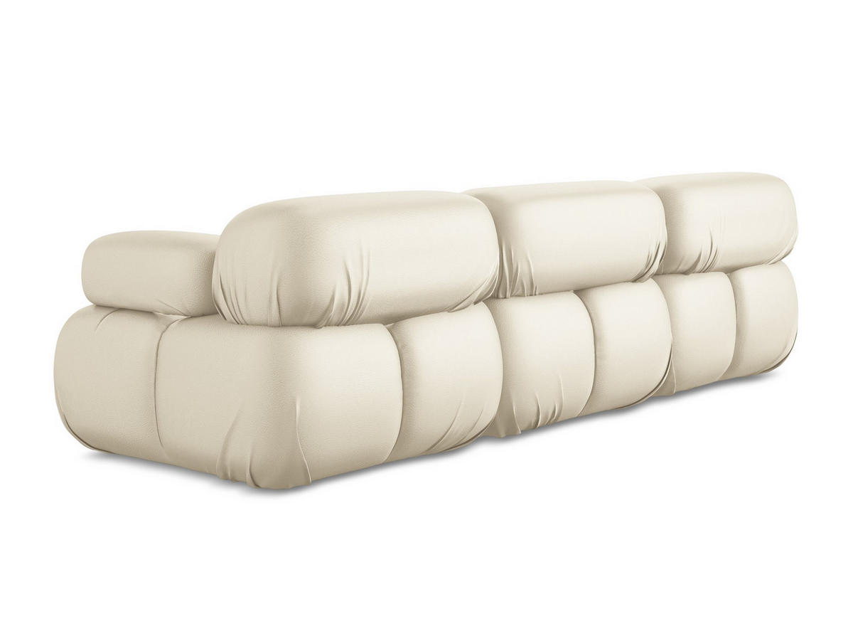 3-SITZER SOFA Kunstleder Beige - Beige/Creme, Leder/Kunststoff (285/70/96cm) - Makamii