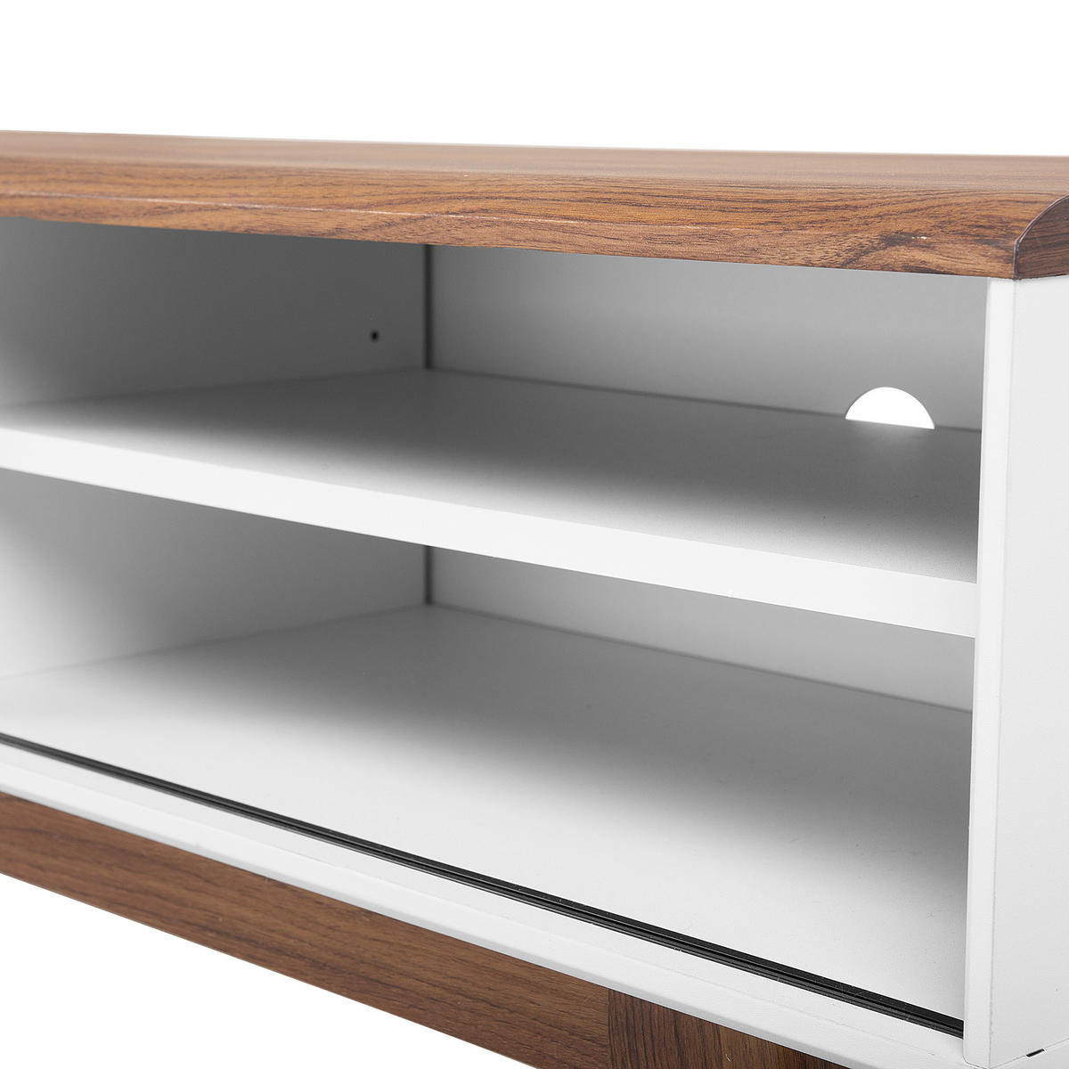 TV-MÖBEL Weiß, DunkelbraunTOLEDO 35/117/44 cm - Weiß, Holzwerkstoff (117/44/35cm) - Beliani