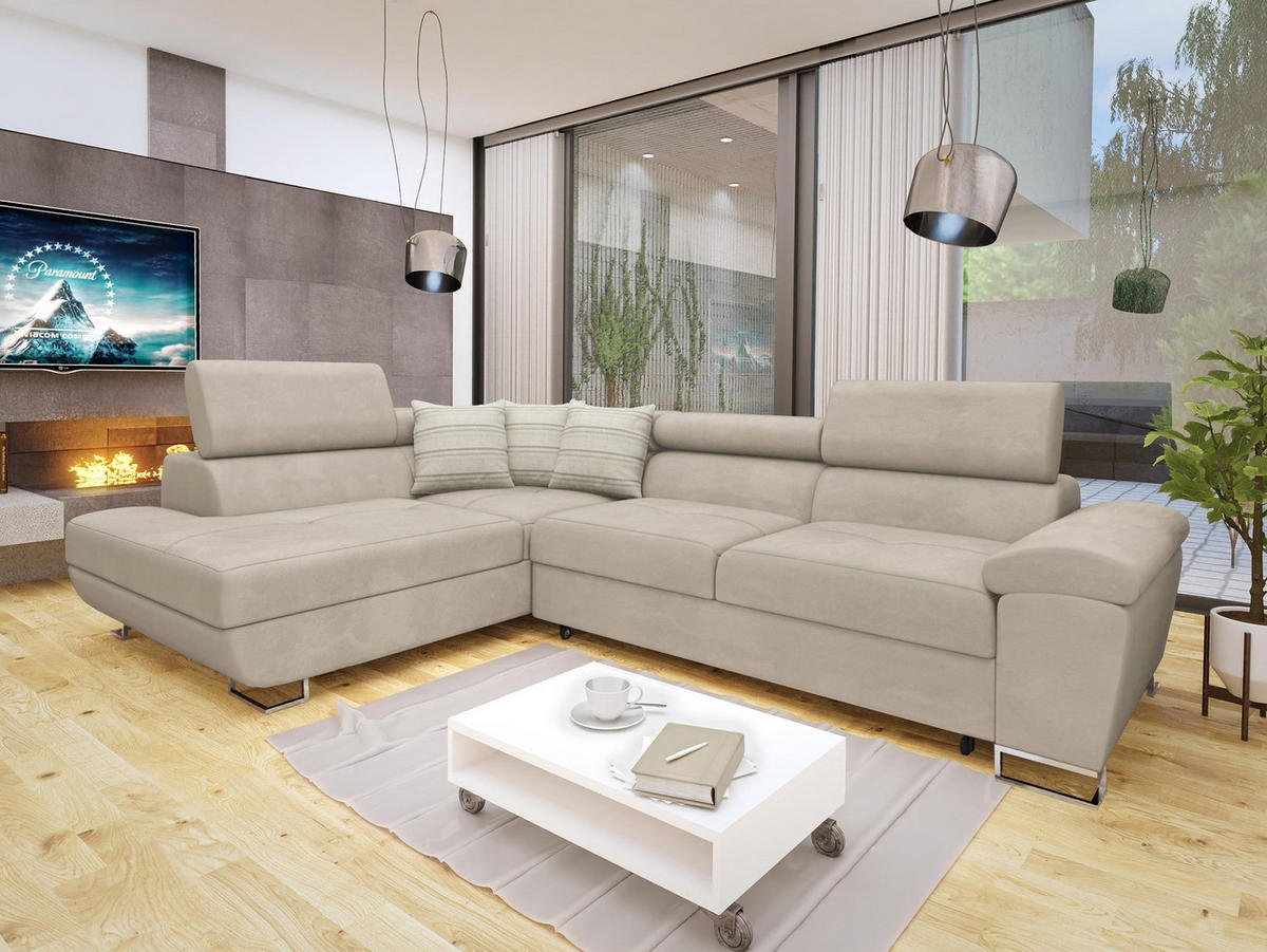 ECKSOFA Cotere, Seite: Links - Beige, Holz/Textil (270/202cm) - MIRJAN24