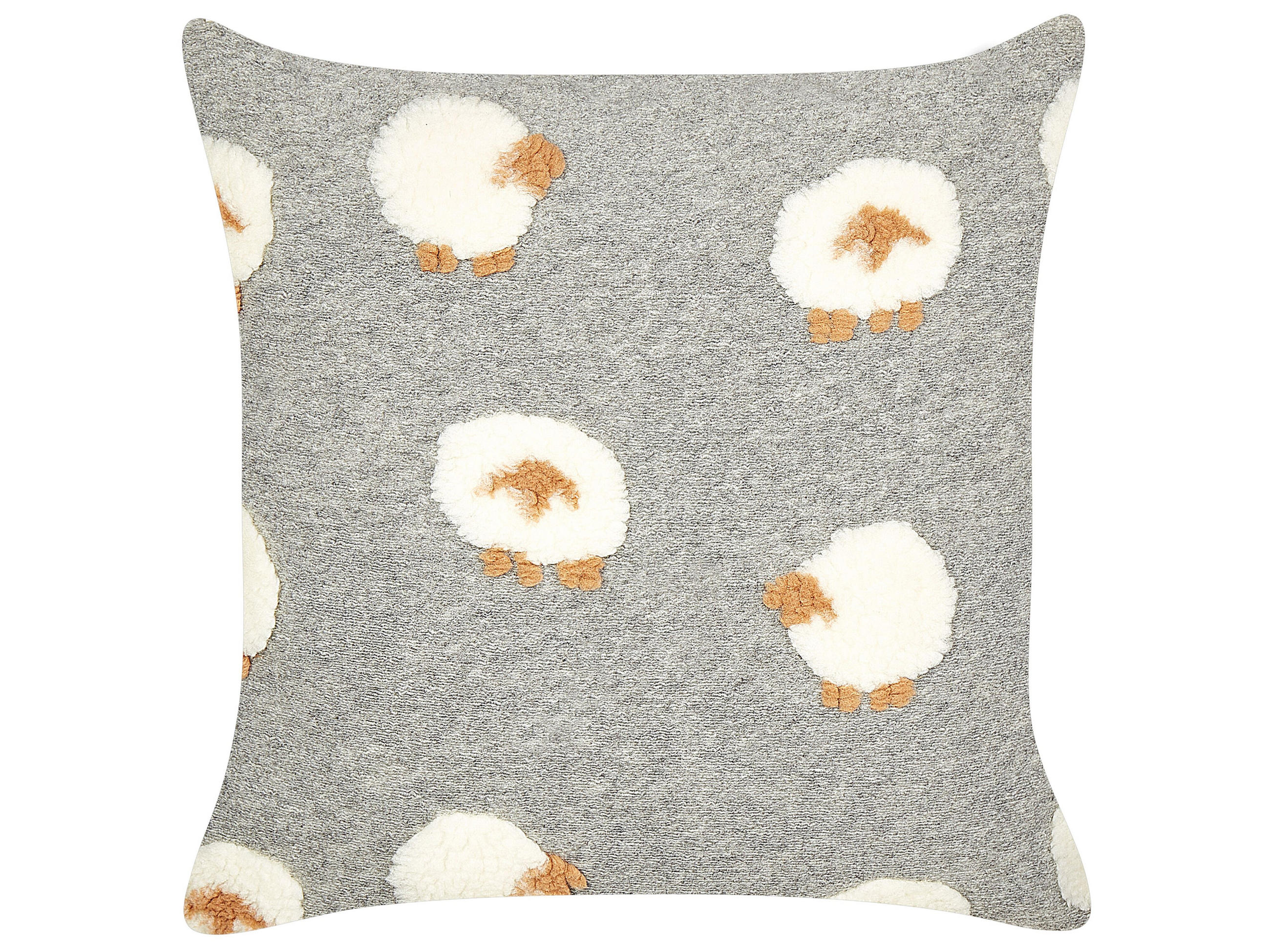 DEKOKISSEN 2er-Set Grau 45/45 cm Einadia - Weiß/Grau, Textil (45/45cm) - Beliani