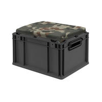 EUROBOX NextGen Seat Box Camouflage, HxBxT 26,5x30x40cm, 20 Liter, Griffe offen, Schwarz - Schwarz, Kunststoff (30/26.5/40cm) - PROREGAL