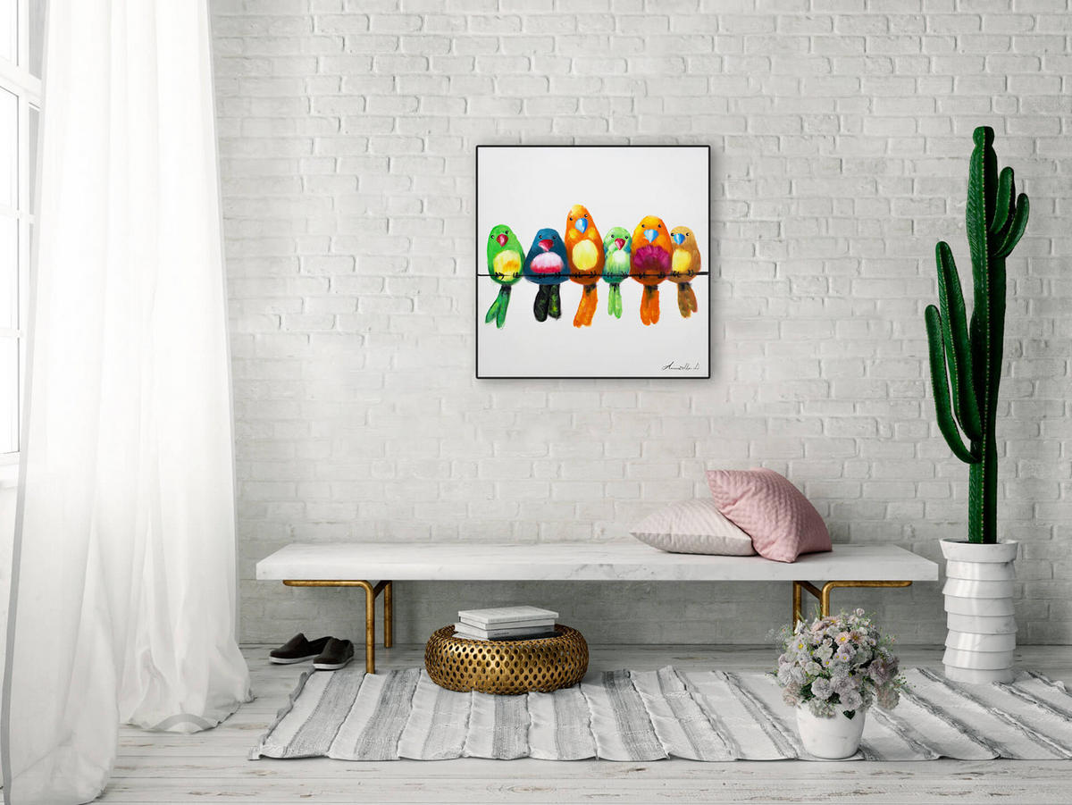 ÖLGEMÄLDE 60/60 cm - Beige, Holz/Textil (60/60cm) - KUNSTLOFT