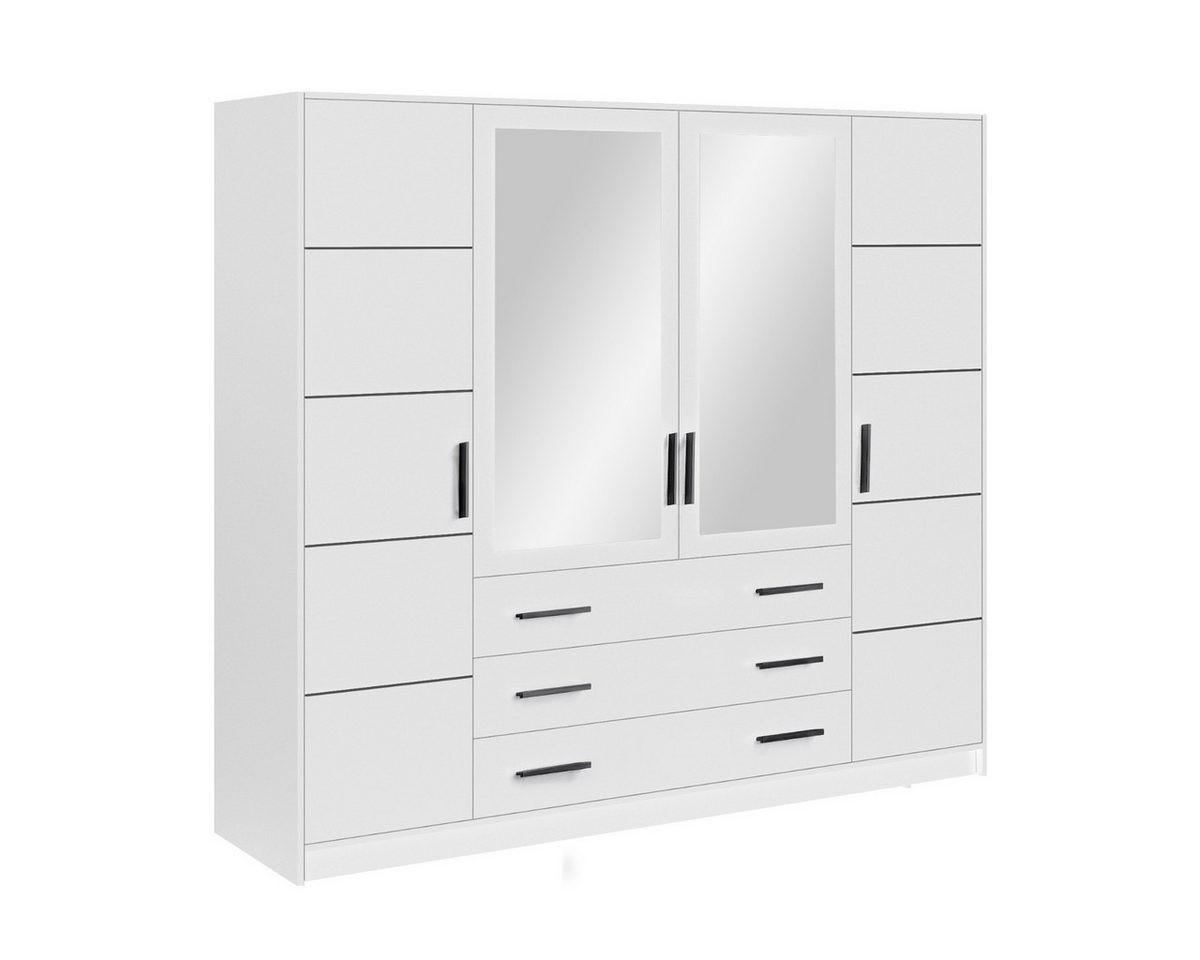 Deine Möbel 24 Drehtürenschrank Weiß 240x200x58 cm