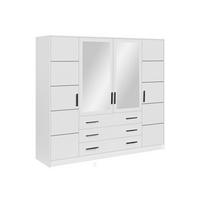 DREHTÜRENSCHRANK LABOO 240/200/58 cm in Weiß - Weiß, Holzwerkstoff (240/200/58cm) - Deine Möbel 24