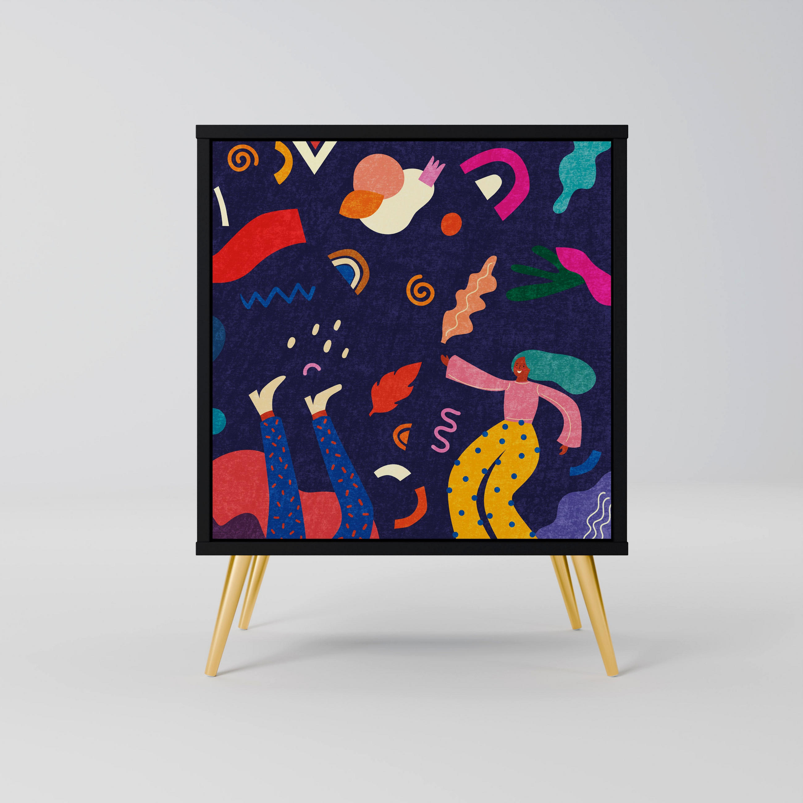 SpaceRebels Sideboard Schwarz 57.5x75.5x42 cm
