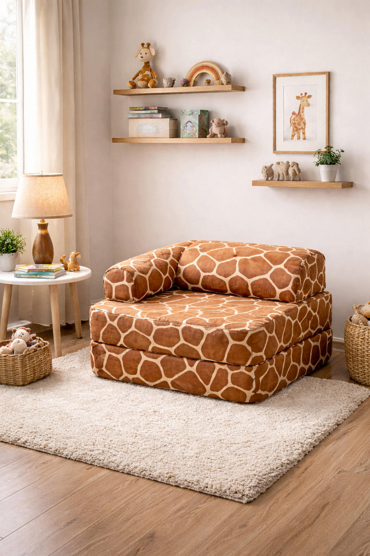 MODULARER Kindersessel Giraffe – weicher Spiel- und Loungesessel für Kinder - Braun, Textil (60/50/60cm) - Bees & Blooms