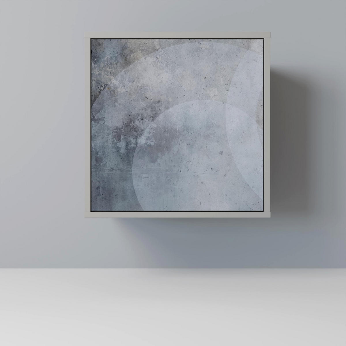 SIDEBOARD MUTED ARC, Grau, 57,5x42x70,5 cm, Schwarze Metall-Sternfüße - Multicolor/Schwarz, Holzwerkstoff/Metall (57.5/70.5/42cm) - SpaceRebels