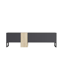TV-LOWBOARD Anthrazit Saphir mit Metall Füße 9161 - Anthrazit/Beige, Holzwerkstoff/Metall (157/45/37cm) - moebel17