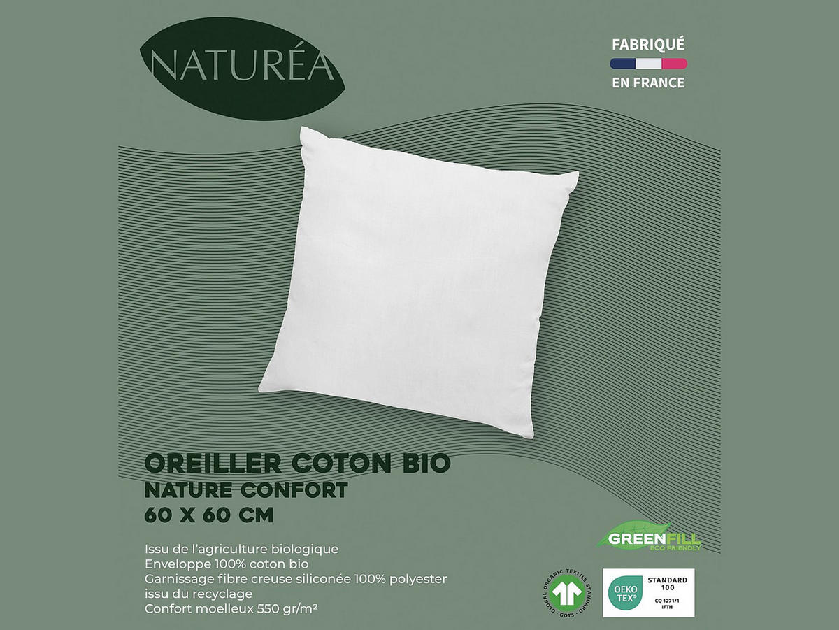 KOPFKISSEN - 1 Person - stoff - weiß Natureconfort - Weiß, Textil (60/60cm) - Vente-Unique