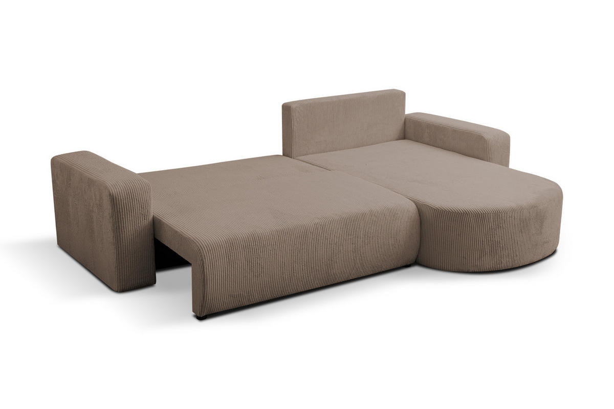 ECKSOFA mit Schlaffunktion Tokio, Braun Cordstoff - Braun, Textil (275/170cm)