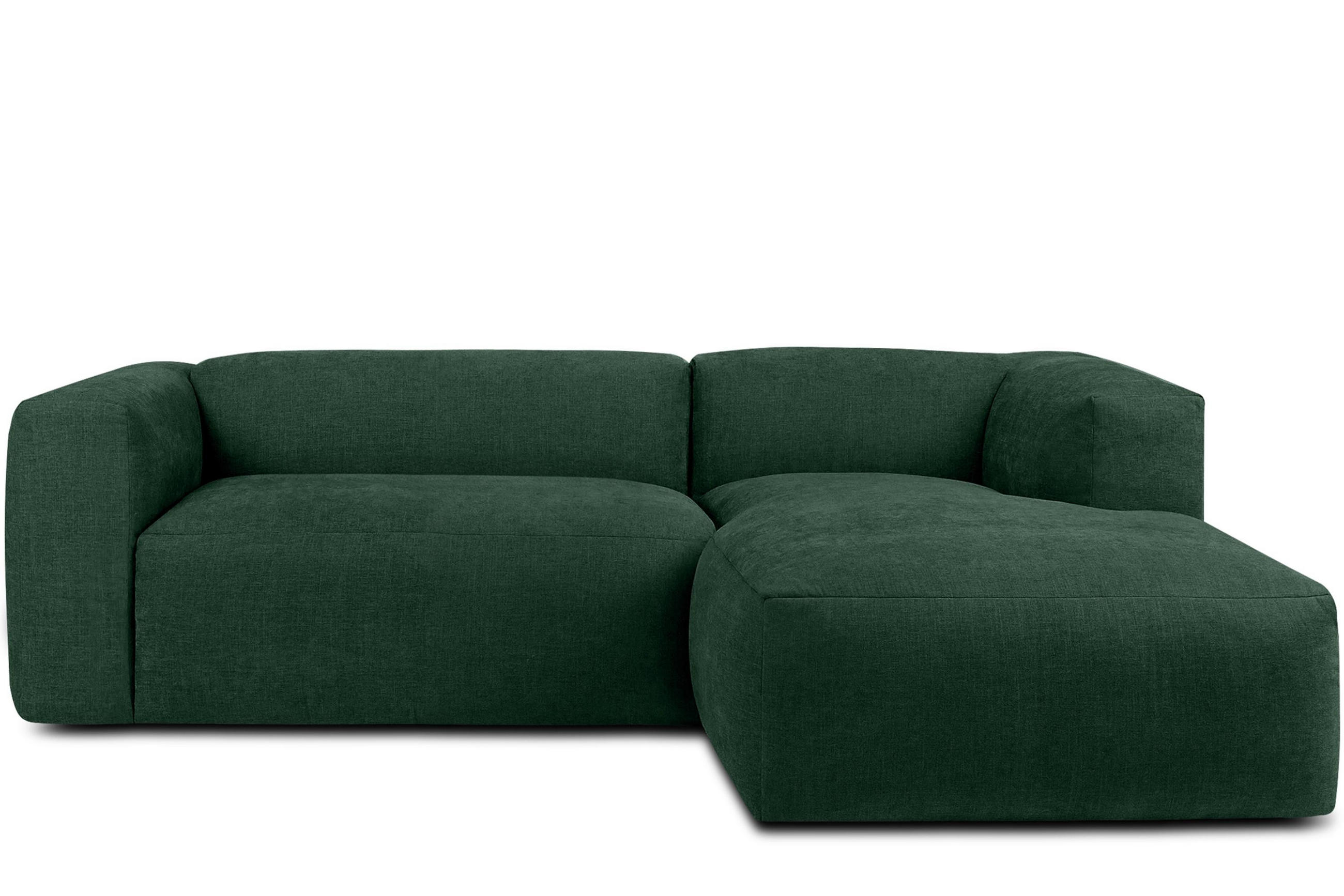 ECKMODULSOFA-RECHTS BUFFO 3/4 Sitzer mit extrem weicher Sitzfläche, Gewebestoff, maritim - Grün, Textil (237/180cm) - KONSIMO®