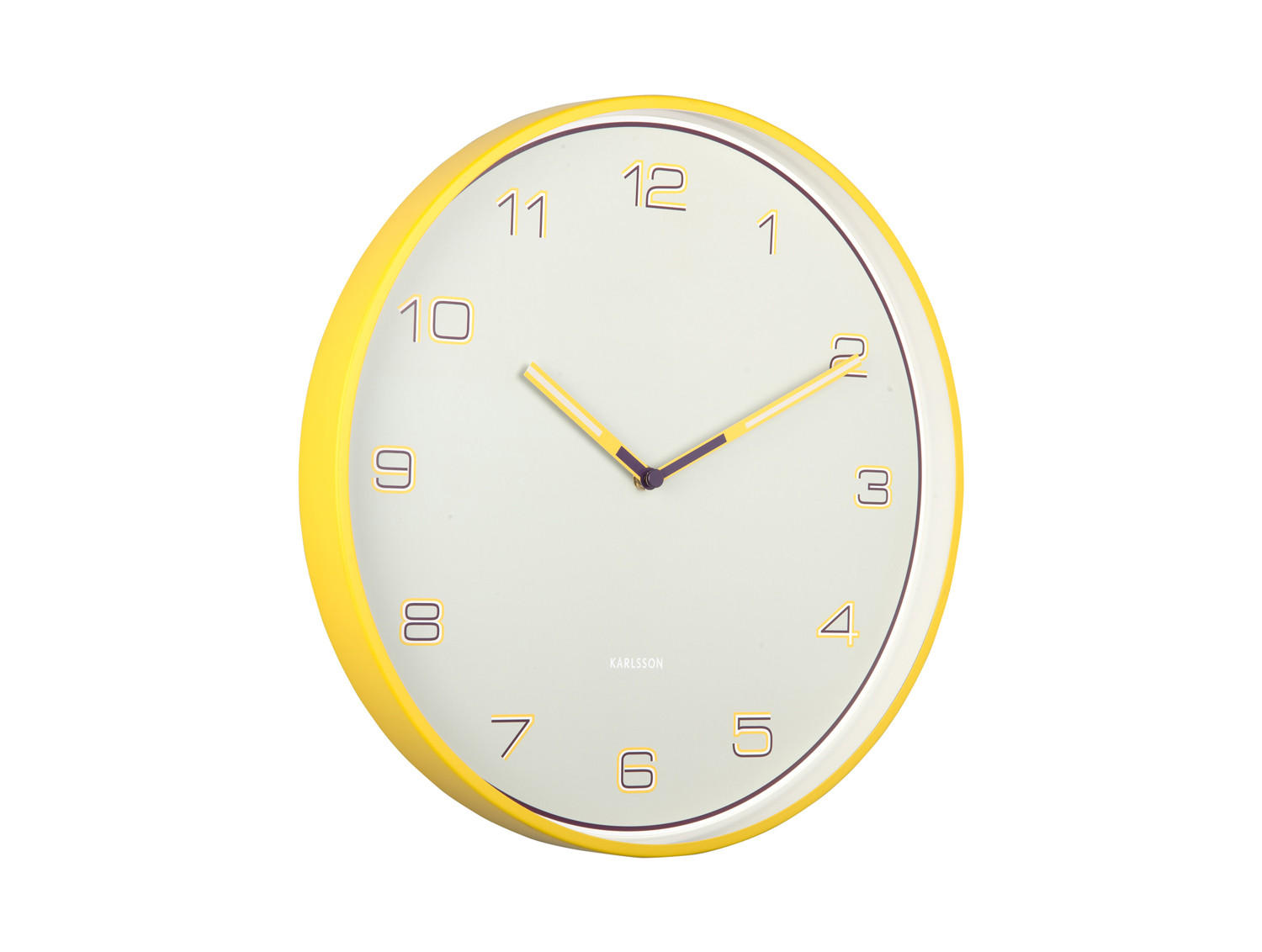 WANDUHR Lined Numbers Ø40 cm - Gelb, Metall (40/1/40cm) - Karlsson