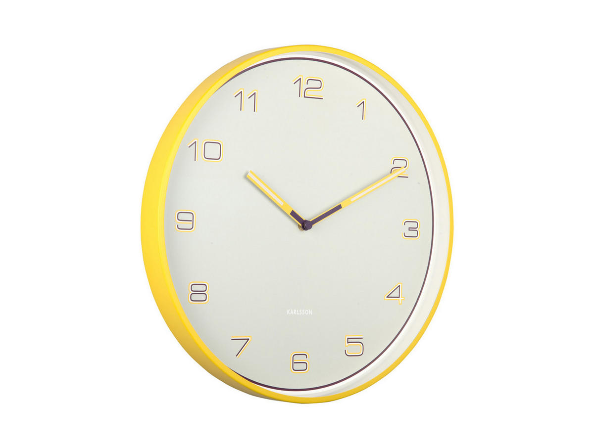 WANDUHR Lined Numbers Ø40 cm - Gelb, Metall (40/1/40cm) - Karlsson