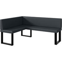 ECKBANK TONI_U - Dunkelgrau, Leder (128/168cm) - Meblini