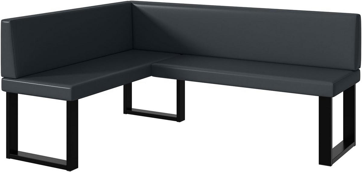 ECKBANK TONI_U - Dunkelgrau, Leder (128/168cm) - Meblini