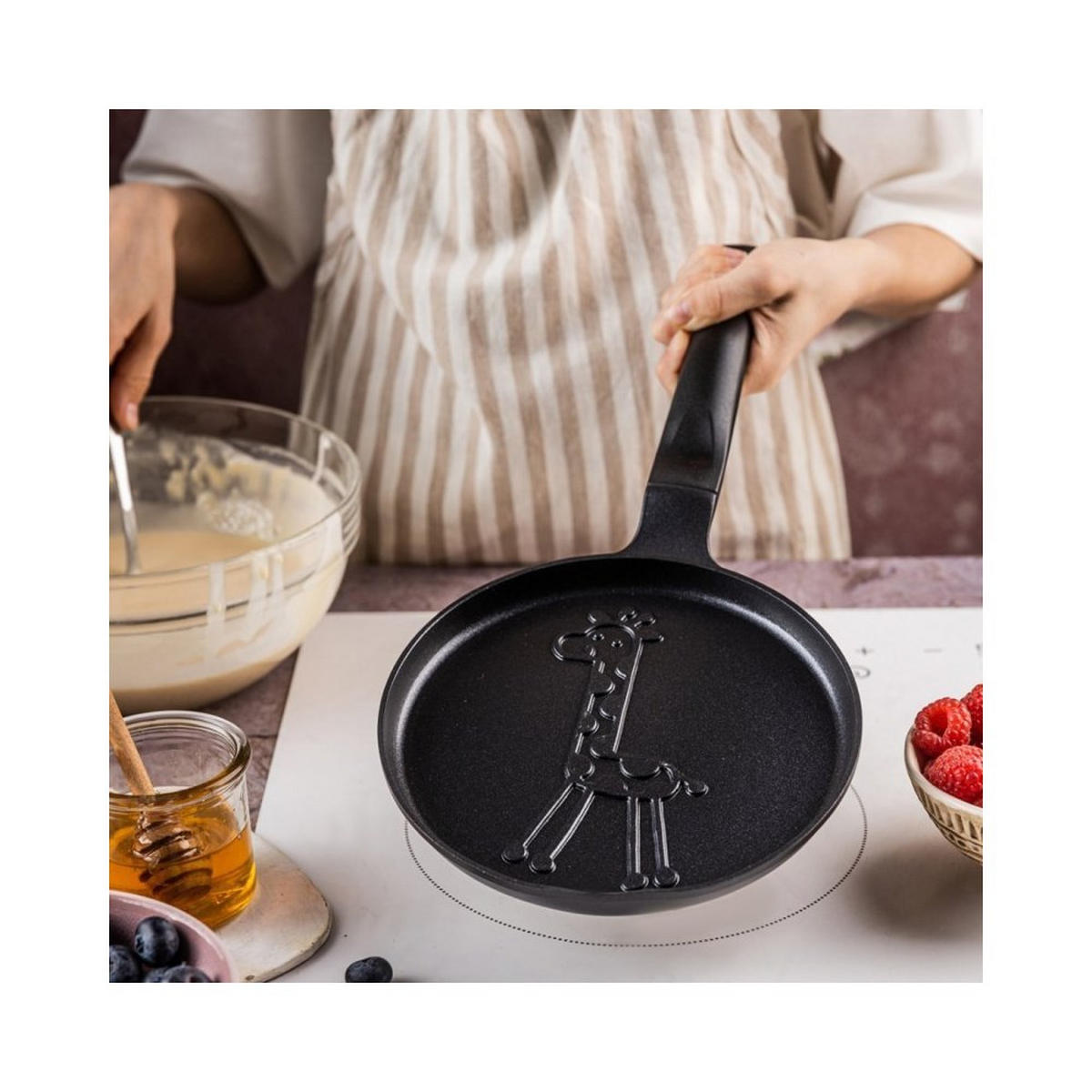 CRÊPEPFANNE Schwarz 18/18/1.8 cm 63853 - Schwarz, Metall (18cm) - Klausberg 