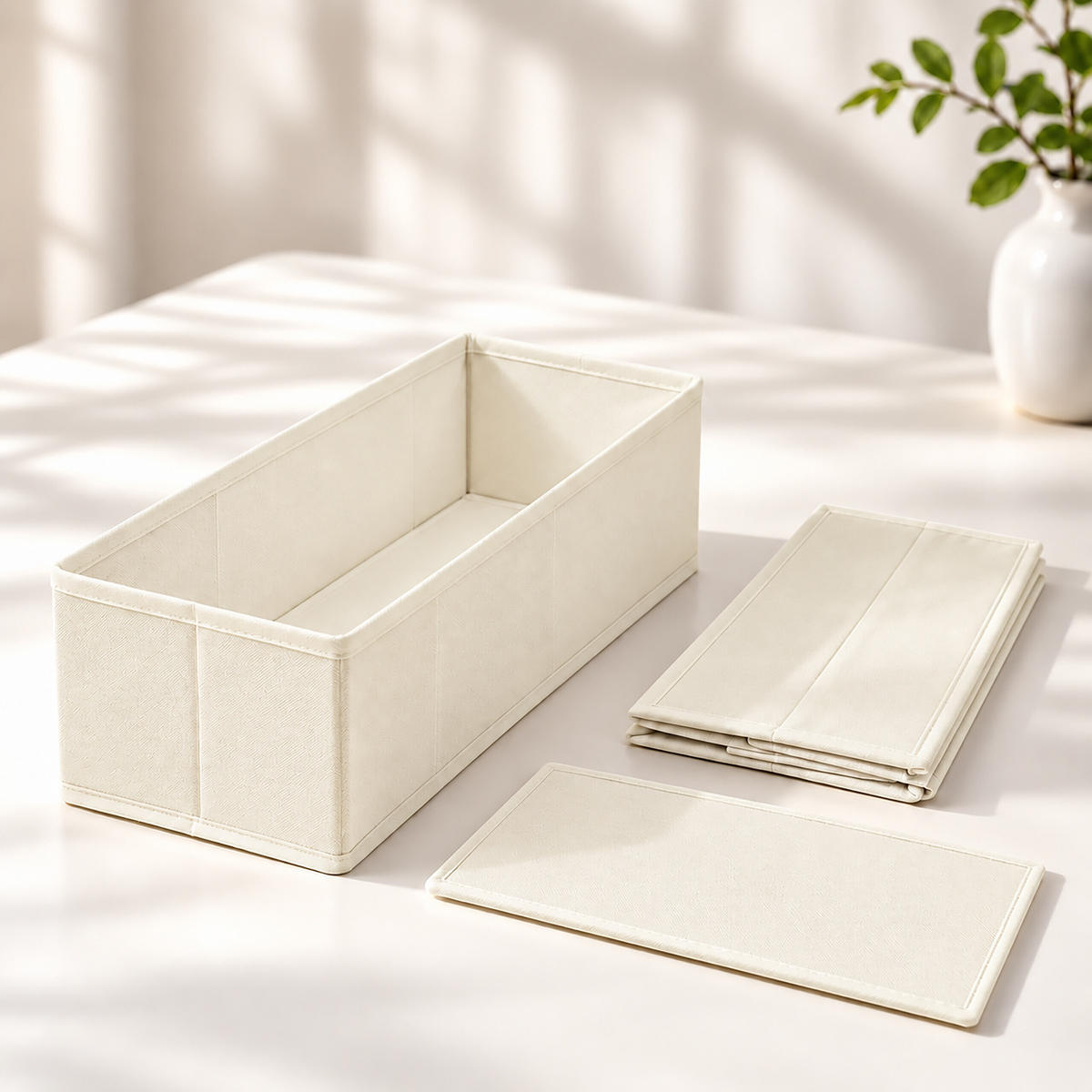 ORGANIZÉR Beige 8dílná-sada - béžová, textil/papír (17/11/40cm) - Relaxdays