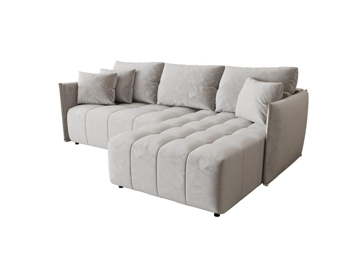 ECKSOFA mit Schlaffunktion ONIL L Monolith 84 Rechts - Hellgrau, Textil (245/175cm) - Bedante