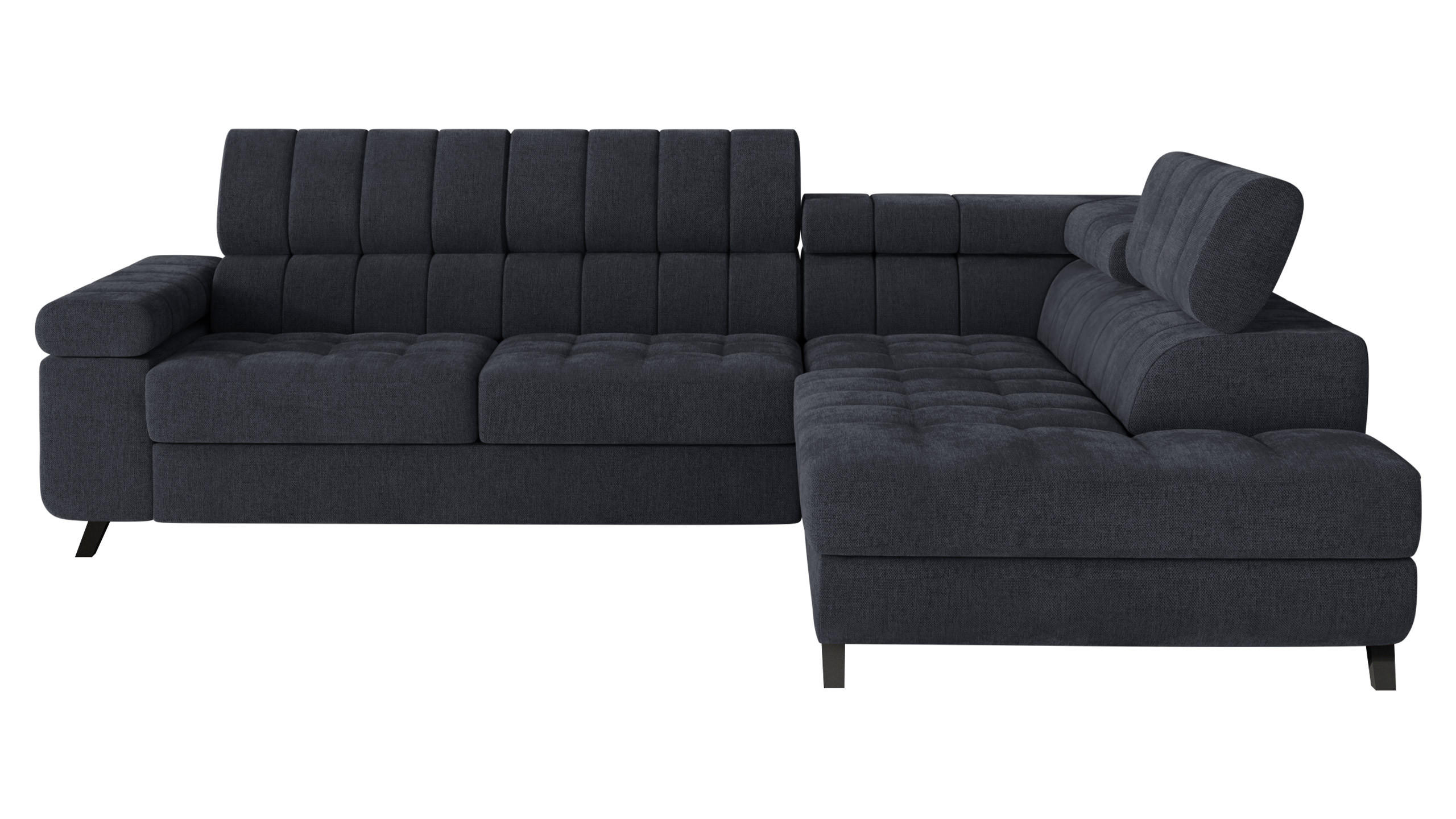 ECKSOFA Nord, Seite: Rechts - Anthrazit/Schwarz, Holz/Textil (264/203cm) - MIRJAN24