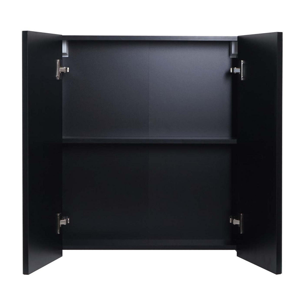 SPIEGELSCHRANK B19B Hochglanz Schwarz - Schwarz Hochglanz, Holz (60/70/16cm) - MCW