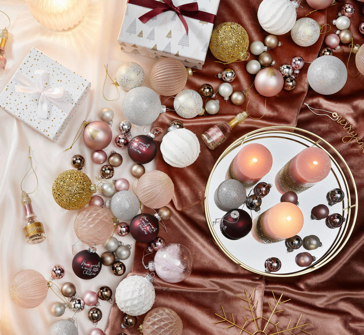 CHRISTBAUMKUGEL Noella in diversen Designs - Pink, Metall (1/1/1cm) - Modern Living