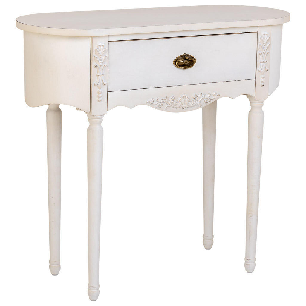 KONSOLENTISCH aus Holz, weiß, 88x36x80cm - Weiß, Holz (38/90/82cm) - Wanderlust