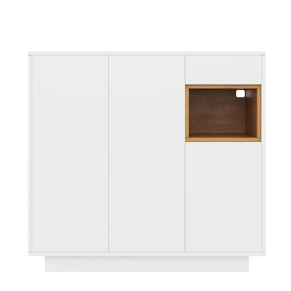 SCHUHSCHRANK 105/39,5/100,5 cm Weiß/Natur aus Spanplatte mit LED - Naturfarben, Holzwerkstoff (105/100/39cm) - OKWISH