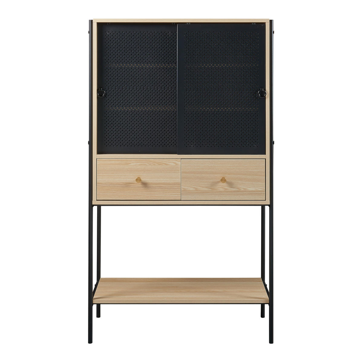 HIGHBOARD Tysnes - Eichefarben/Schwarz, Holzwerkstoff/Metall (40/140/80cm) - [en.casa]