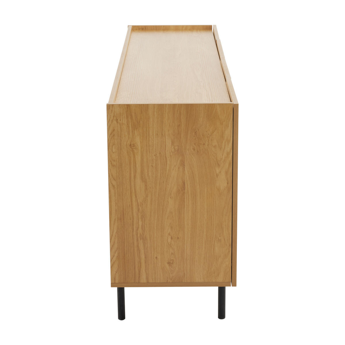 SIDEBOARD 4 Türen, Metall-Inlay, Griffloses Design, Naturholz Vielseitige Kommode & Beistellschrank - Sonoma Eiche, Holzwerkstoff (160/78/40cm) - Urban Meuble