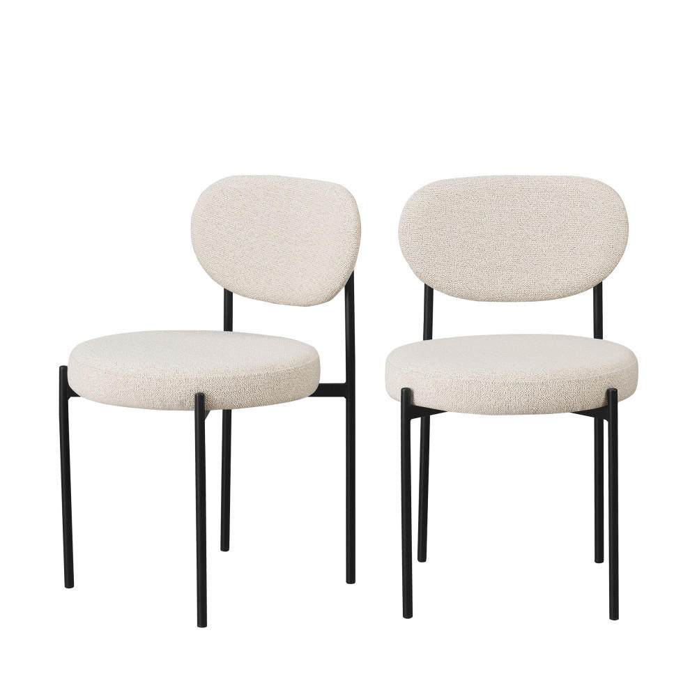 DESIGN-STUHL - Ecru - 2er-Set - Ecru, Textil (49/82/55cm) - Drawer