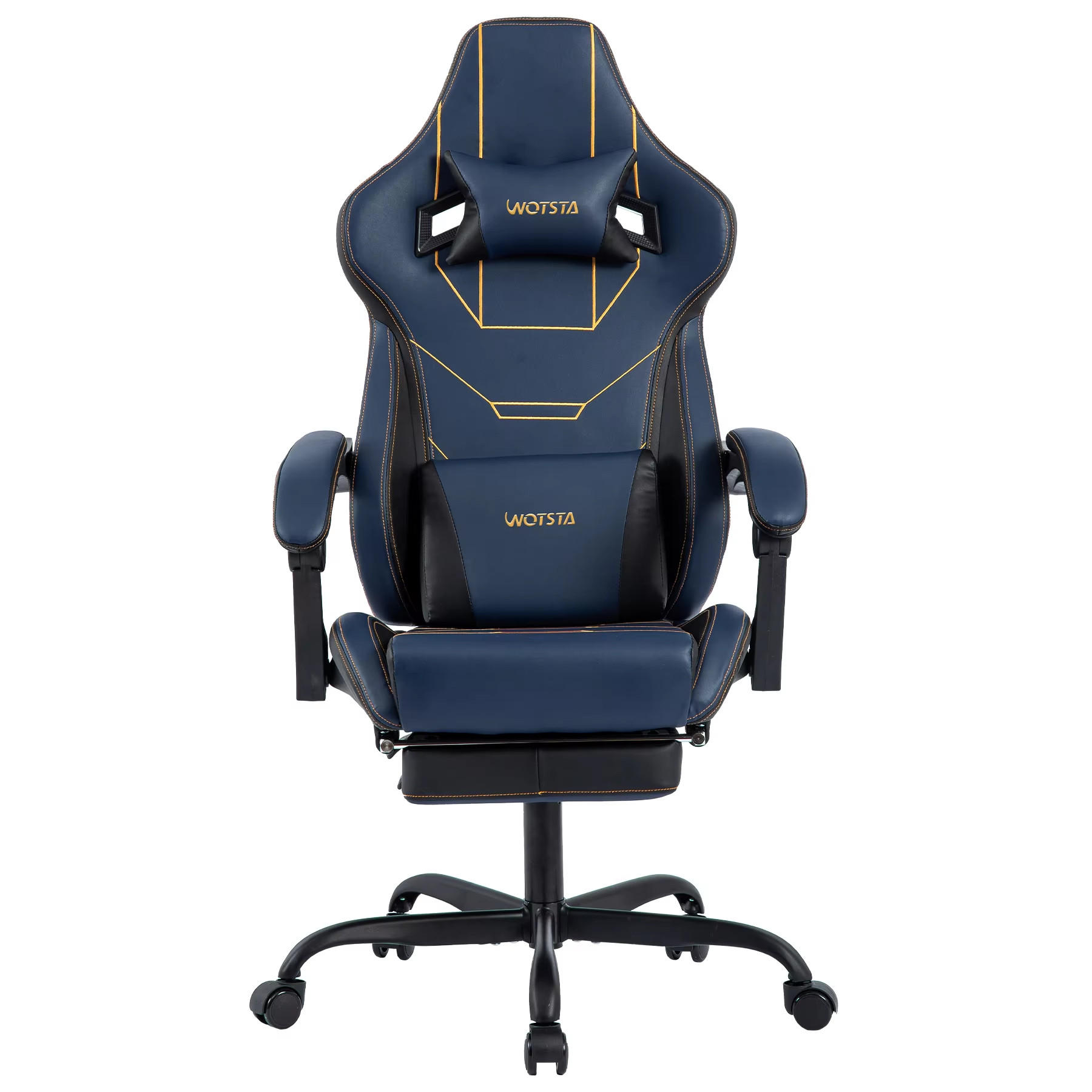 GAMINGSTUHL Gepolstert mit Fußablage Ergonomisch Blau - Blau, Metall (52.98/128.98/50.98cm) - Kaket