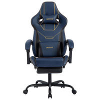 GAMINGSTUHL Gepolstert mit Fußablage Ergonomisch Blau - Blau, Metall (52.98/128.98/50.98cm) - Kaket