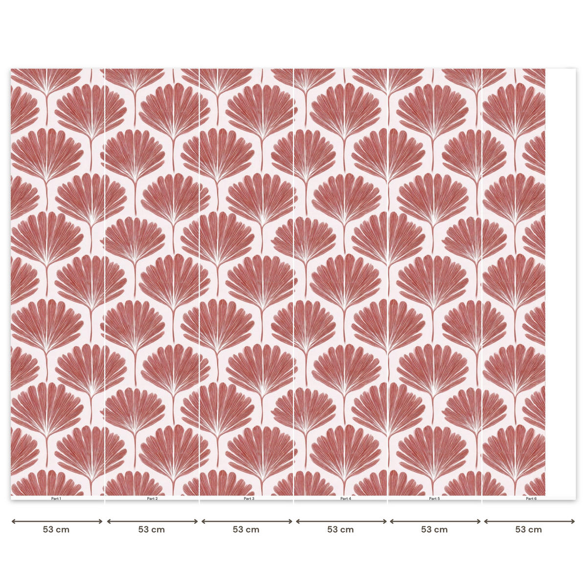 TAPETE - Fächer - Motiv - Terra - 300x240 cm - Rotbraun, Papier (300/240cm) - OnlyWow