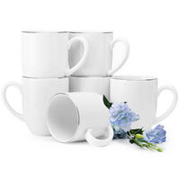 BECHER-SET MUSCARI 6-tlg - Platinfarben, Keramik (0.3L) - KONSIMO®