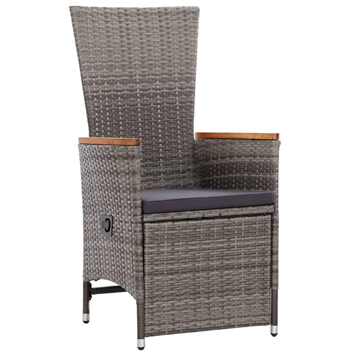 GARTEN-ESSGRUPPE 9-teilig Mit Auflagen Poly Rattan Grau - Dunkelgrau/Grau, Kunststoff/Textil - vidaXL