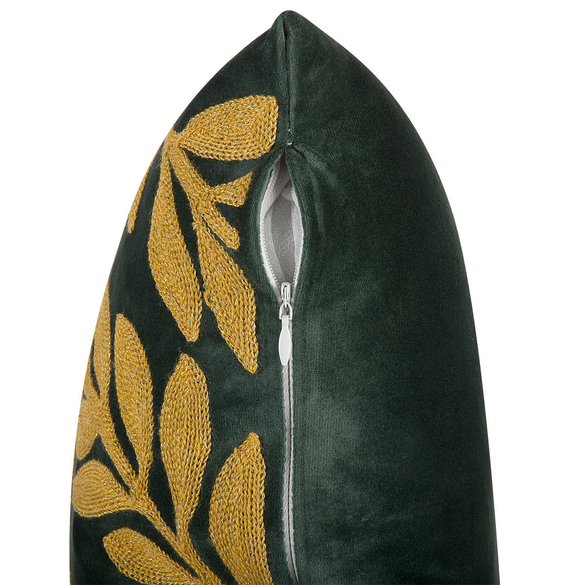 DEKOKISSEN 2er-Set Dunkelgrün 45/45 cm Mistletoe - Dunkelgrün, Textil (45/45cm) - Beliani