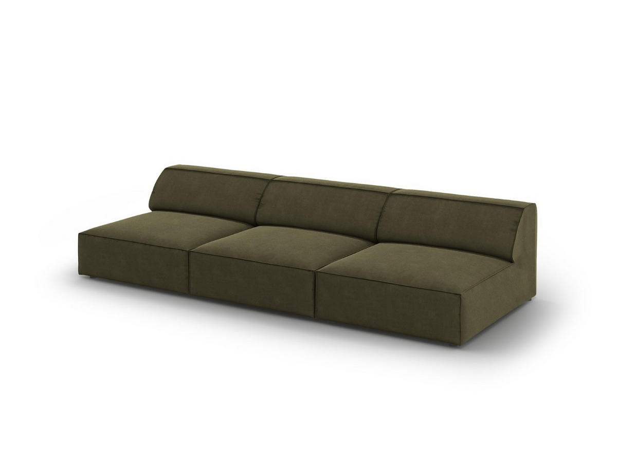 SOFA Jodie aus Samt grün 3 Sitzplätze - Grün, Textil (240/70/102cm) - Micadoni