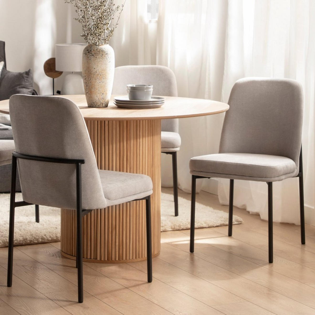 ESSZIMMERSTUHL Leila Grau 46 cm x 87 cm - Grau, Textil (46/87/59cm) - Klast Home