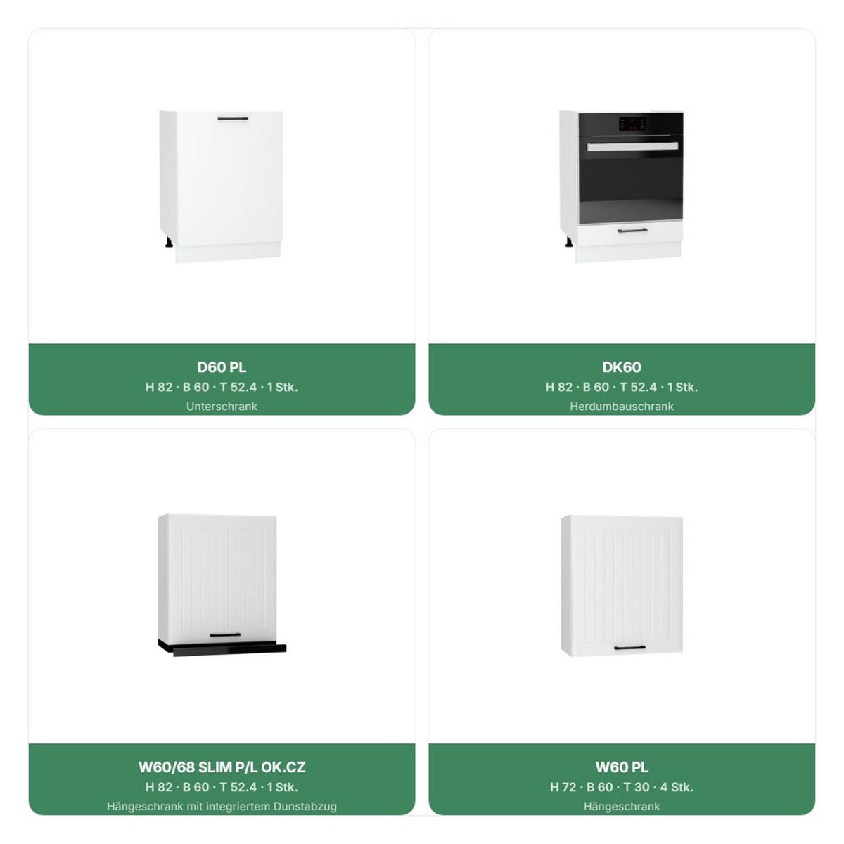 KÜCHENZEILE 420 cm - IRMA & MAX KS5-G420 - in Weiß / Matt - Schwarz/Weiß, Holz/Holzwerkstoff (420/213.3/56cm) - Royal24_Markt