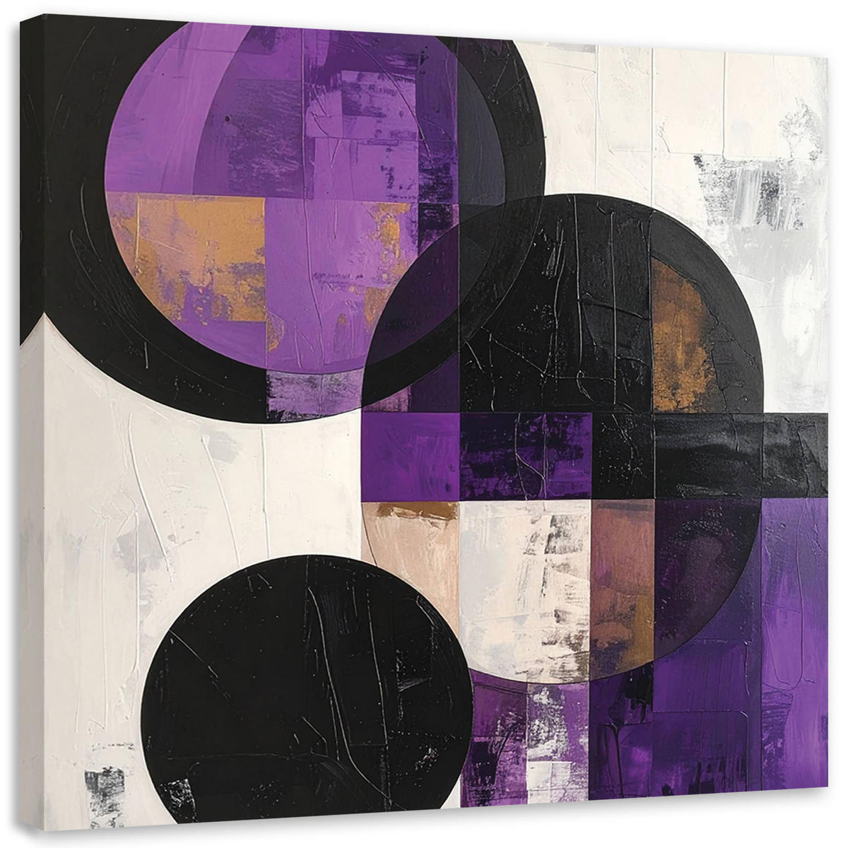 LEINWANDBILD 3D und geometrisch 50x50cm - Lila, Textil (50/50cm) - Feeby