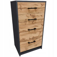 KOMMODE mit 4 Schubladen Anthrazit-Wotan Eiche 45/35/85 cm - Anthrazit, Holzwerkstoff (45/85/35cm) - Matkam Möbel