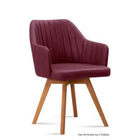 ARMLEHNSTUHL (2er-Set) Domna 58x81x60 Eiche geölt/Marsala - Eichefarben/Brombeere, Kunststoff (60/81/58cm) - 58aufmkessel