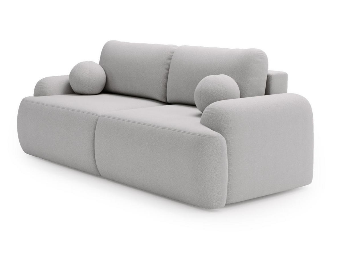 SOFA 260/106/81 Aurio Bouclé-Stoff Grau - Grau, Kunststoff/Textil (260/81/106cm) - Graingold