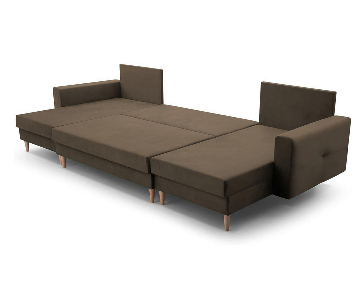 WOHNLANDSCHAFT - CARL U (Braun ) - Braun, Holzwerkstoff (300/90/142cm) - Möblo
