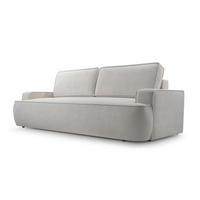 BETTSOFA SOLO Grau Bucle-Stoff mit Schlaffunktion - Grau, Textil (110/94/248cm) - MASSENO