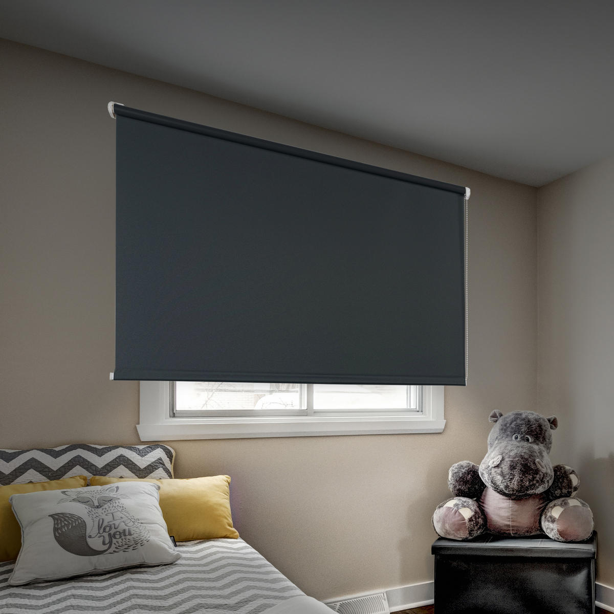 VERDUNKELUNGSROLLO | Grau, 120 cm x 180 cm - Grau, Kunststoff (120/180cm) - STORESDECO