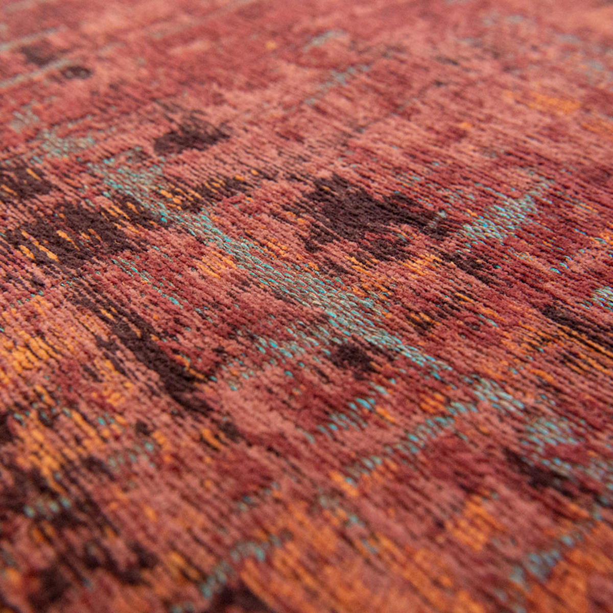 TEPPICH Nassau Red Atlantic Streaks 80/150 cm - Rot, Kunststoff/Textil (80/150cm) - Louis De Poortere